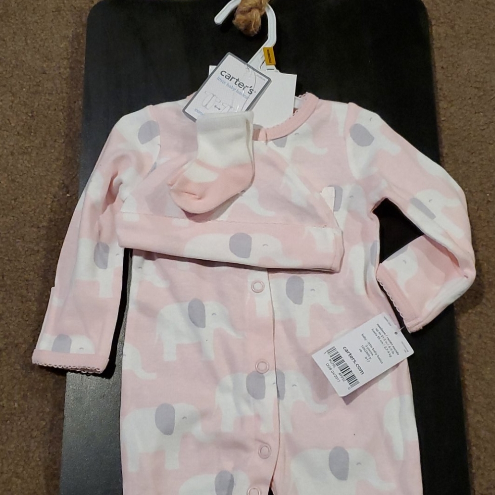 Carter's, baby girl, NB, 3 pc layette set